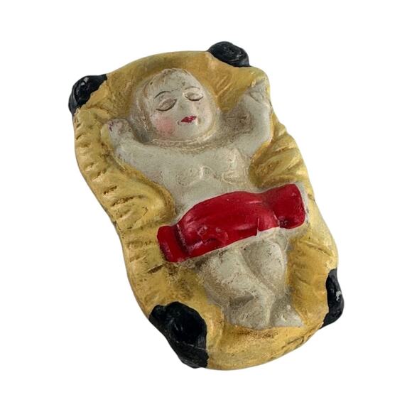 Vintage Hand-Painted Bisque Mini Nativity Figurines Christmas Decor - Picture 12 of 13